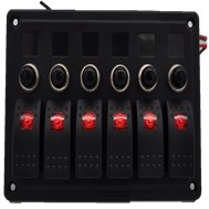 Tablero Panel (6 Teclas, On/OFF+ Circuito Breaker 5A*2; 10A*1; 15A*1)